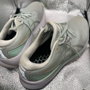 Asics Gray and Green Athletic Shoes with Modern Silhouette